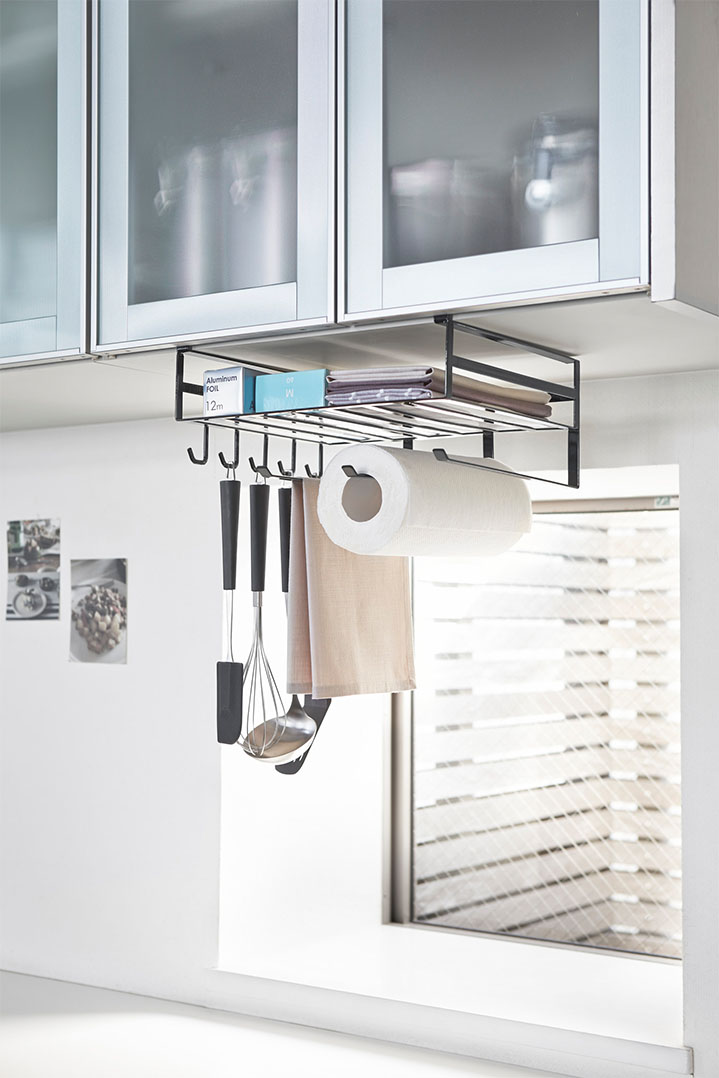 戸棚下多機能ラック タワー ホワイト