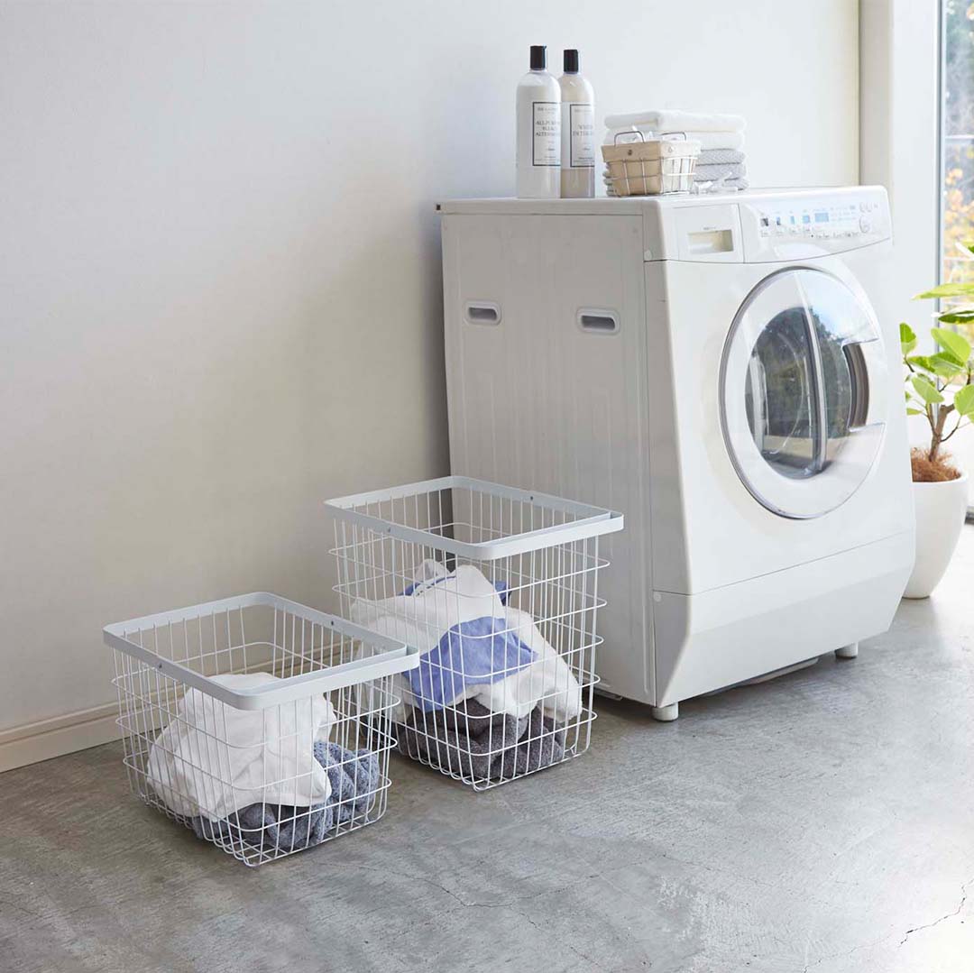 ランドリーワイヤーバスケット タワー L ブラック