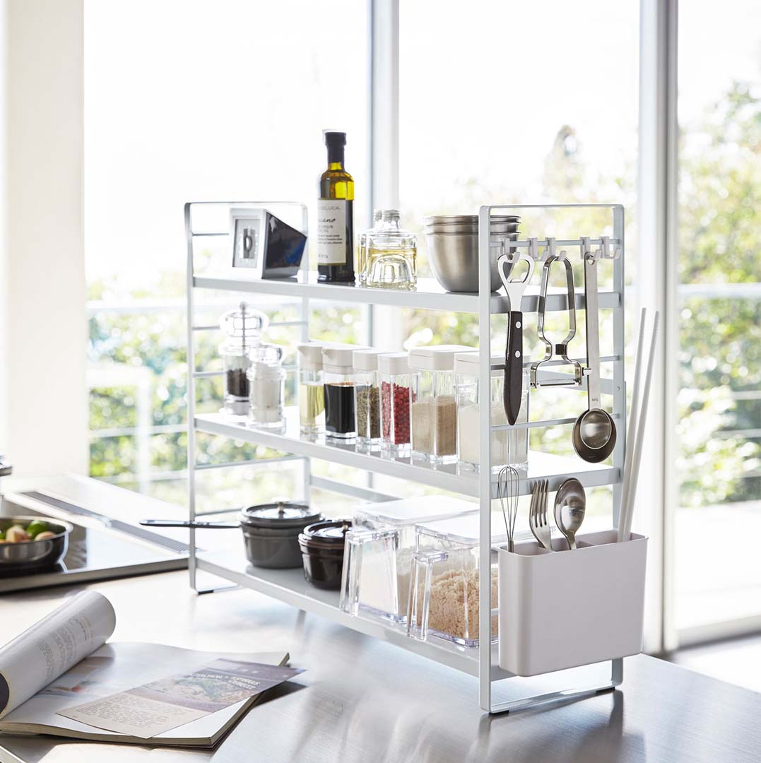 シンク上キッチン収納ラック タワー ホワイト