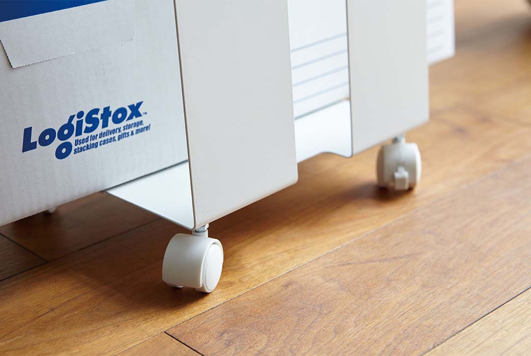 ダンボール＆紙袋ストッカー フレーム ホワイト