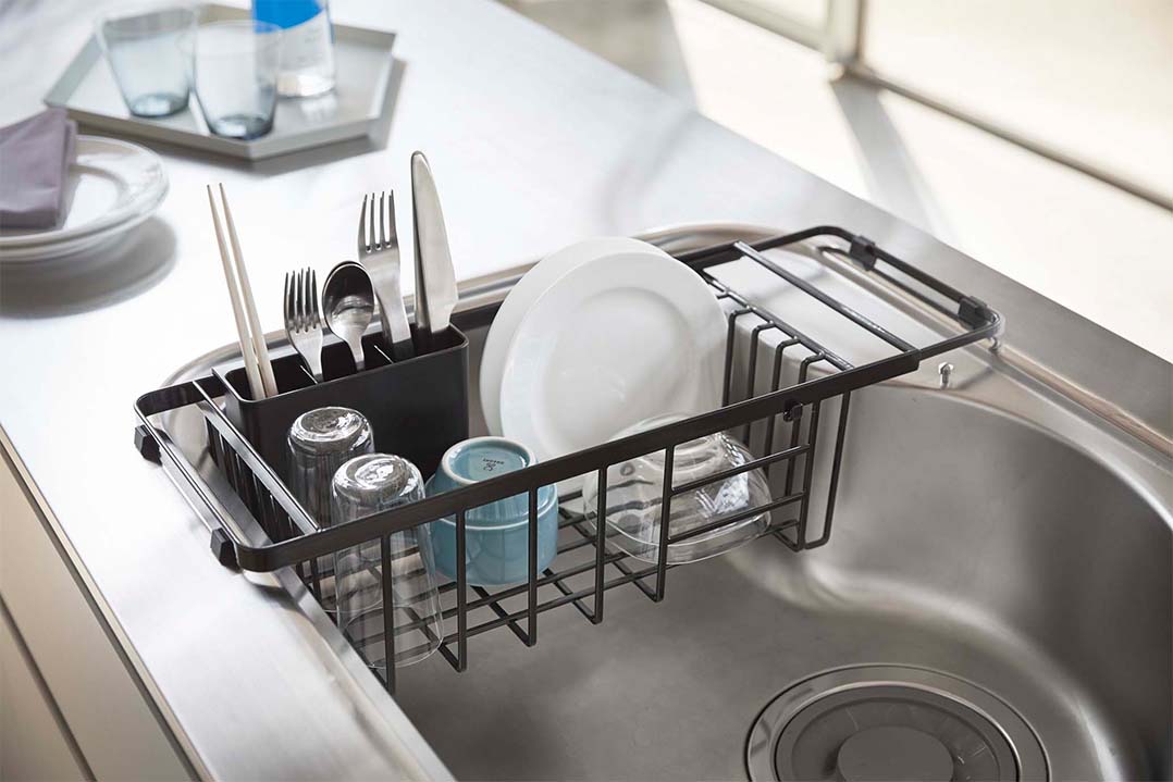 伸縮水切りワイヤーバスケット タワー ホワイト