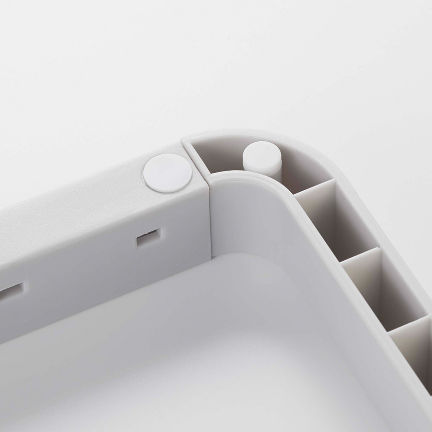 シンク下 伸縮鍋蓋&フライパンスタンド プレート ホワイト