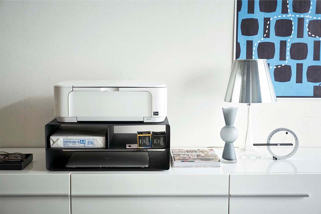 ツーウェイプリンター収納ラック タワー ホワイト