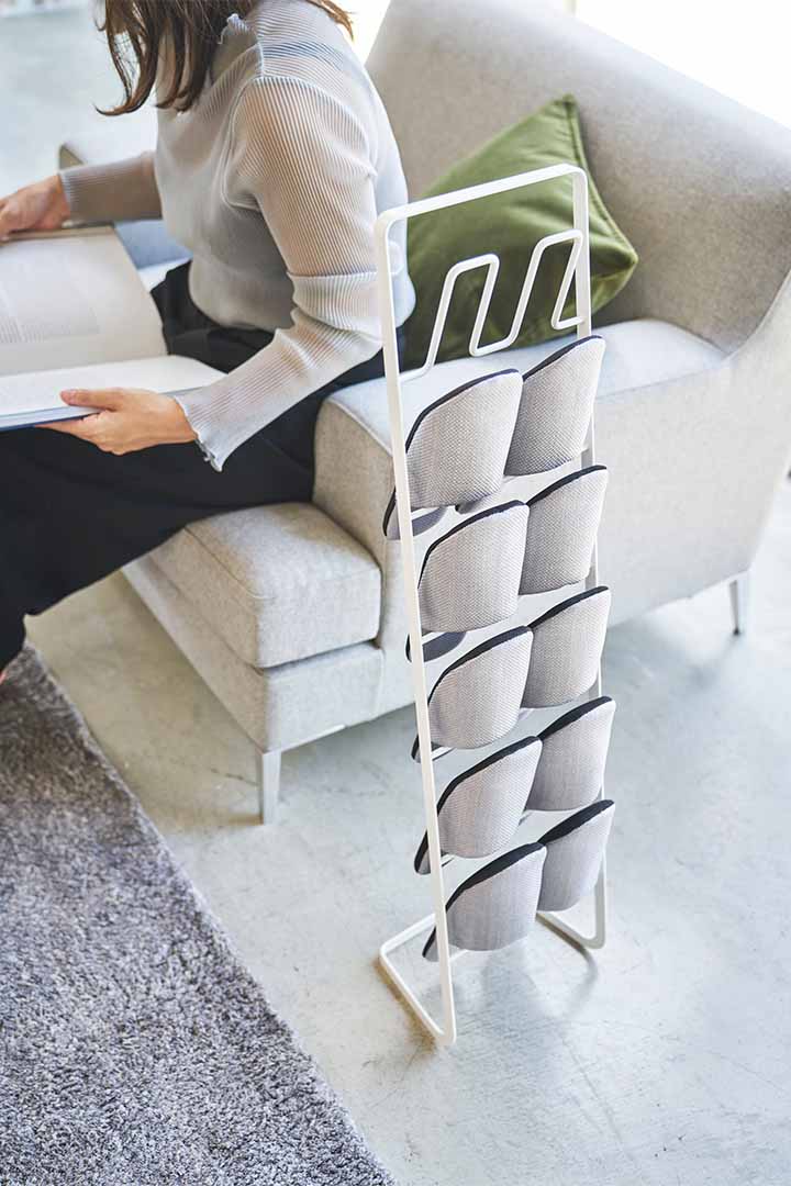 スリッパラック フレーム 6足用 スリム ホワイト