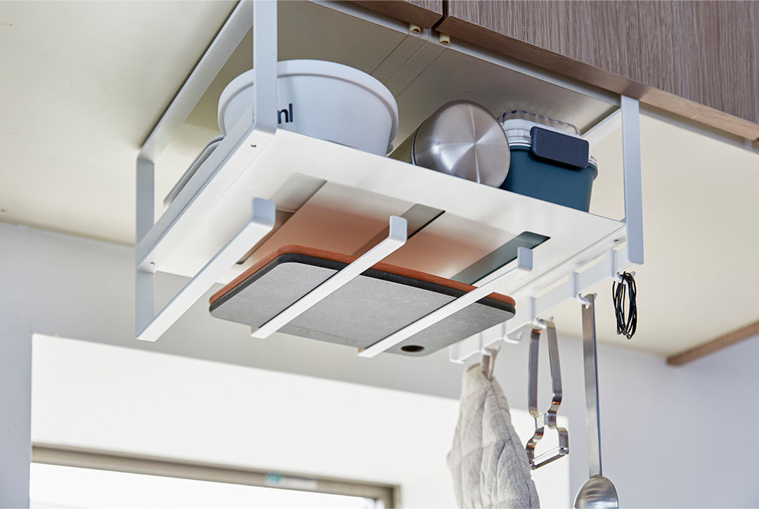 戸棚下多機能ラック プレート ホワイト