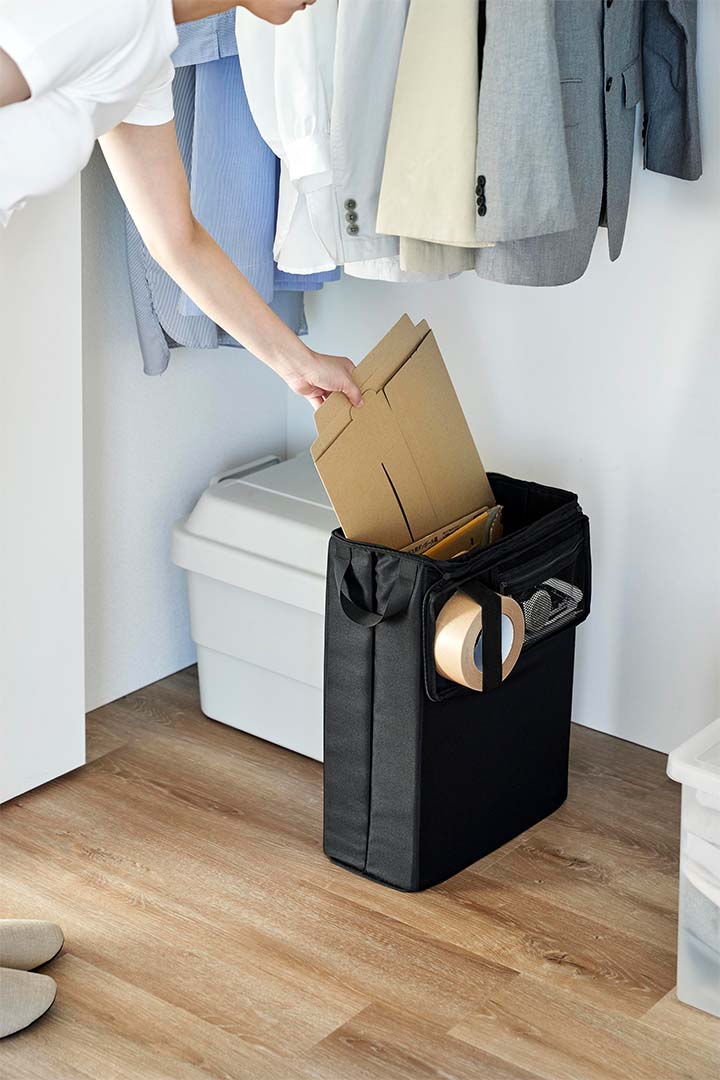 フリマ梱包資材収納ボックス タワー グレー