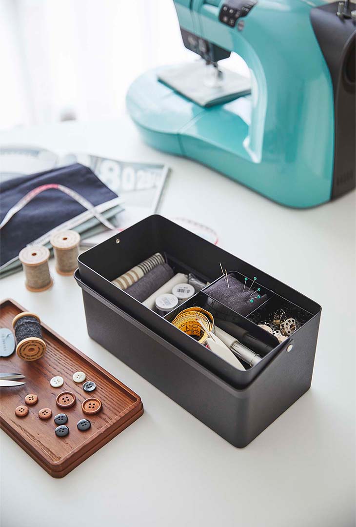 裁縫箱 タワー ブラック