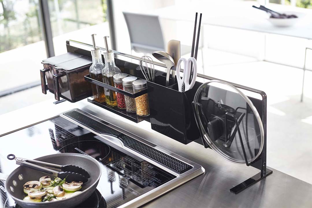 キッチン自立式スチールパネル タワー 横型 ホワイト