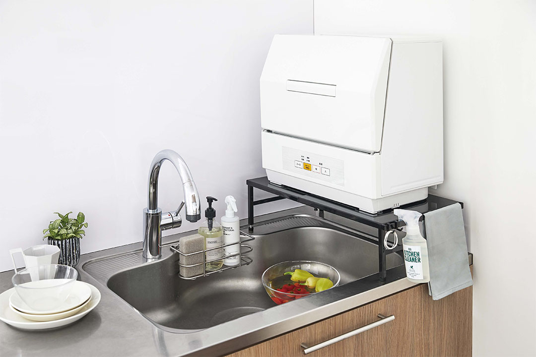 伸縮食洗機ラック タワー ホワイト