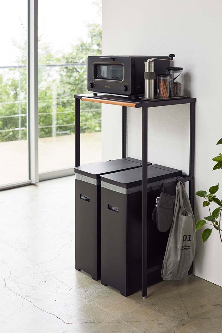 スリム蓋付きゴミ箱 タワー 2個組 ホワイト