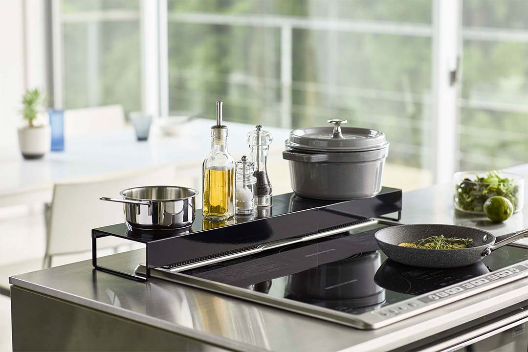 奥行ワイド棚付き伸縮排気口カバー タワー ホワイト