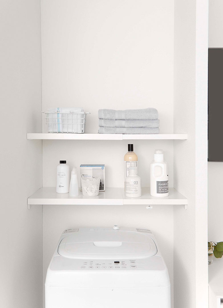 伸縮 つっぱり棒用棚板 プレート L ホワイト