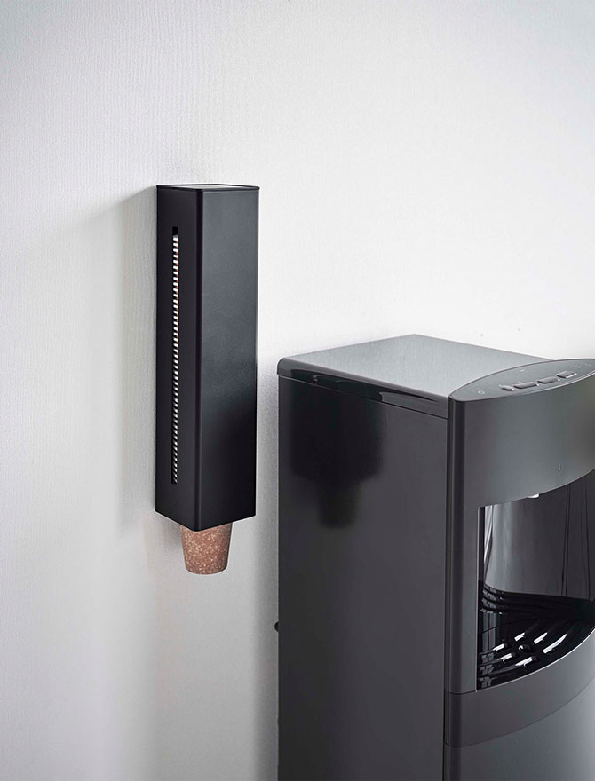 ウォーターサーバー横マグネットカップディスペンサー タワー ホワイト