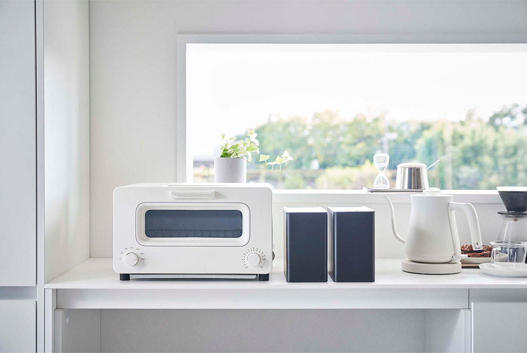 バルブ付き密閉コーヒーキャニスター＆フィルター収納ケース タワー ホワイト