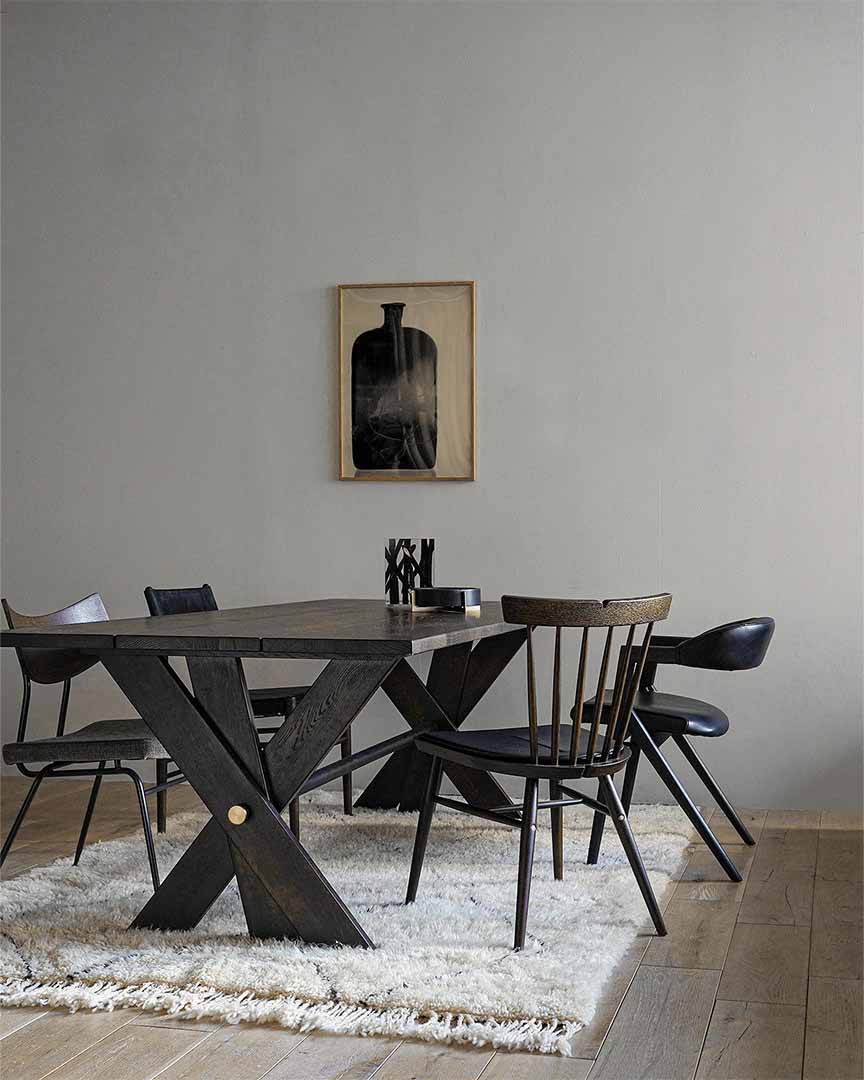 LANNA CHAIR (脚カラー:エボナイズドオーク) エボナイズドオーク / グレーファブリック