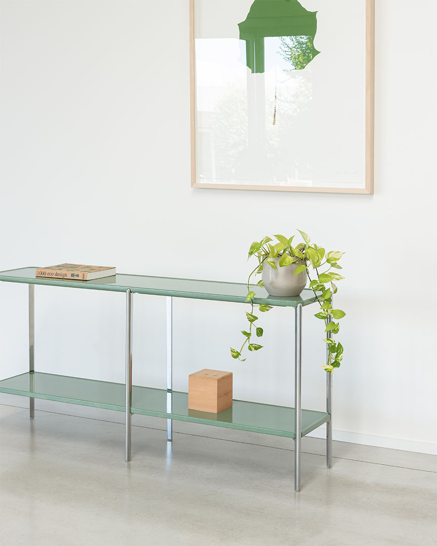 Tambour Concrete 長方形2段2連(脚カラー:ポリッシュ) グリーン