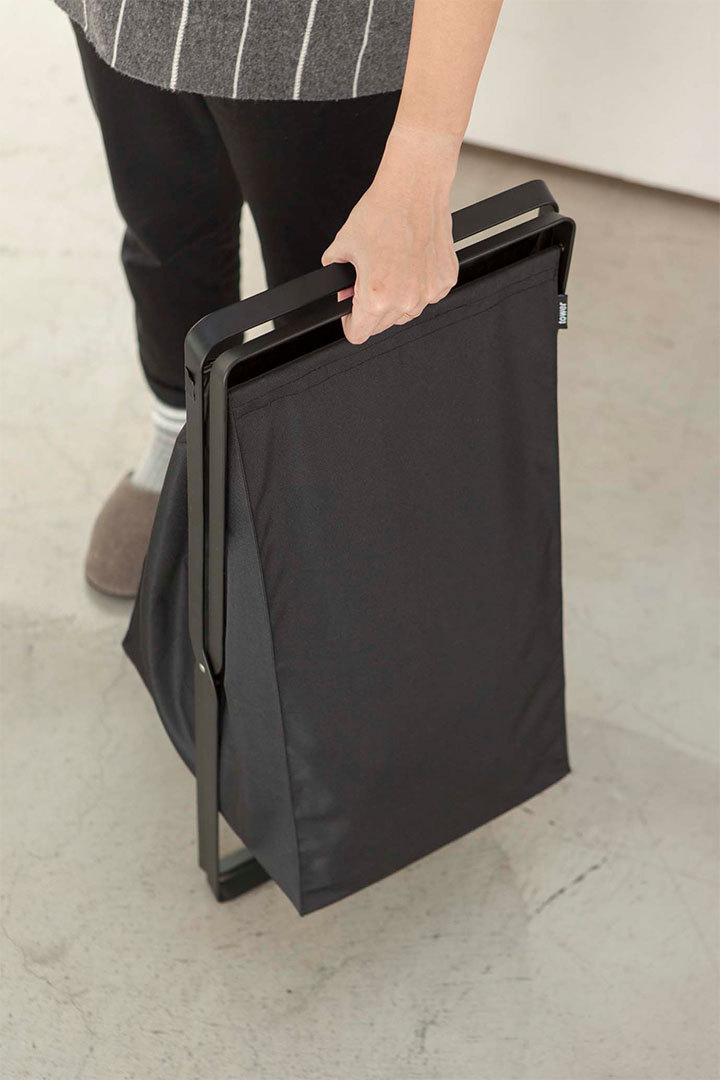 ランドリーバスケット タワー ブラック