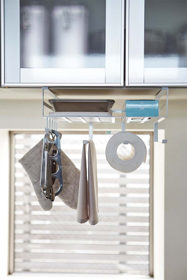 戸棚下多機能ラック タワー ホワイト