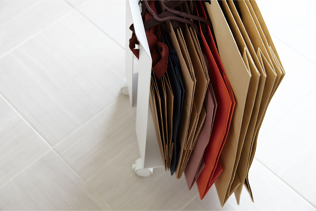 ダンボール＆紙袋ストッカー フレーム ホワイト