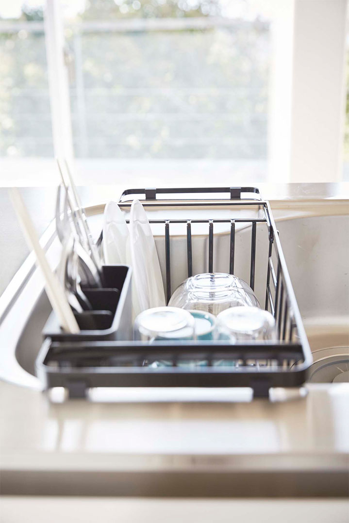 伸縮水切りワイヤーバスケット タワー ホワイト