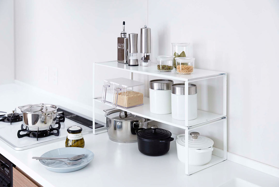 伸縮収納棚 プレート ホワイト