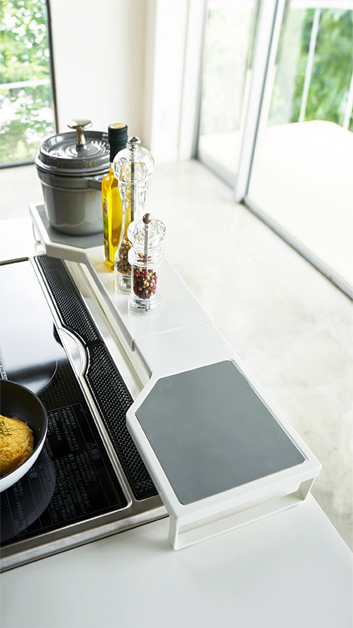 伸縮コンロ奥ラック プレート ホワイト