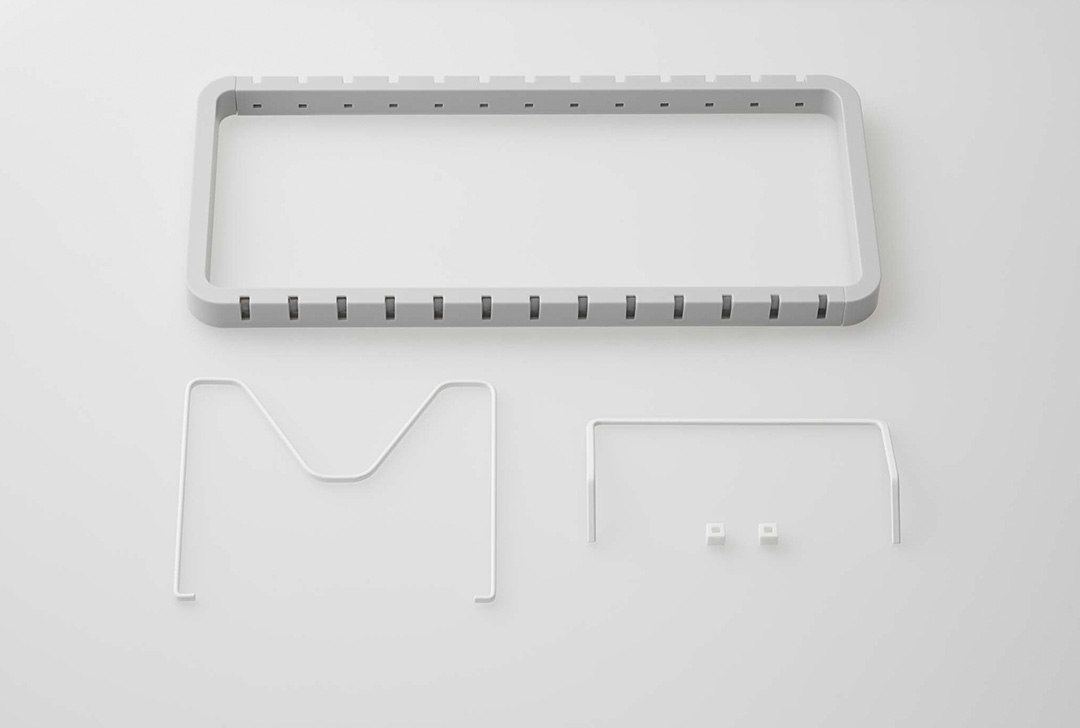 シンク下 伸縮鍋蓋&フライパンスタンド プレート ホワイト