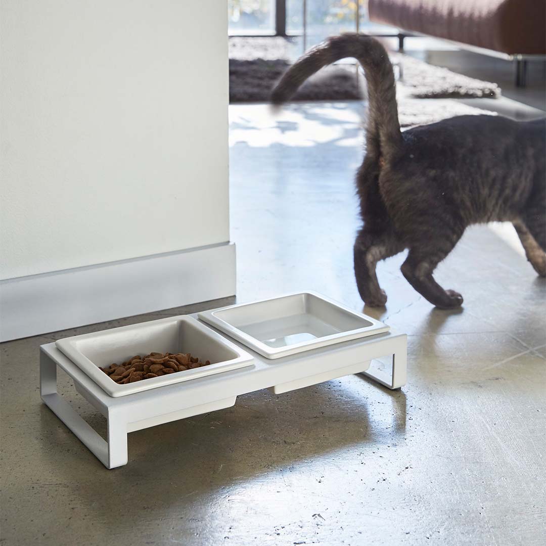 ペットフードボウルスタンドセット タワー ホワイト