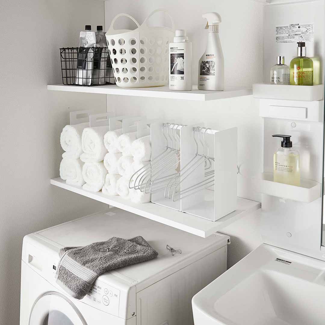 連結タオル収納ラック タワー 2個組 ホワイト