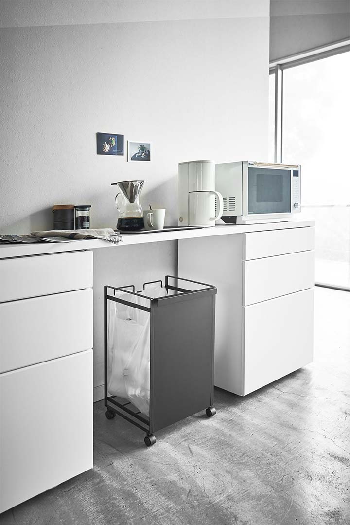 目隠し分別ダストワゴン タワー 2分別 ホワイト