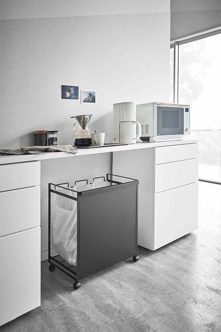 目隠し分別ダストワゴン タワー 3分別 ホワイト