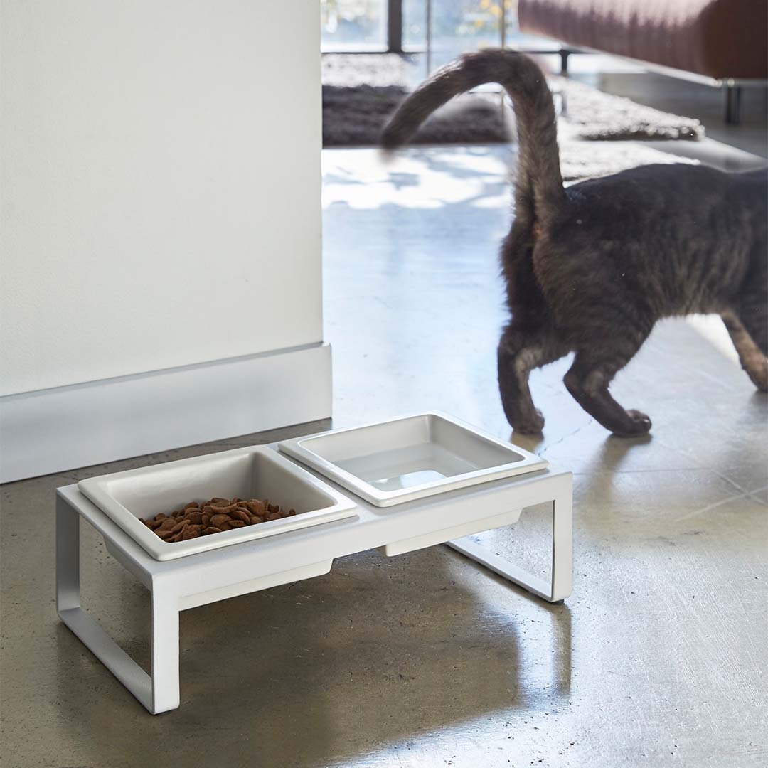 ペットフードボウルスタンドセット タワー トール ホワイト