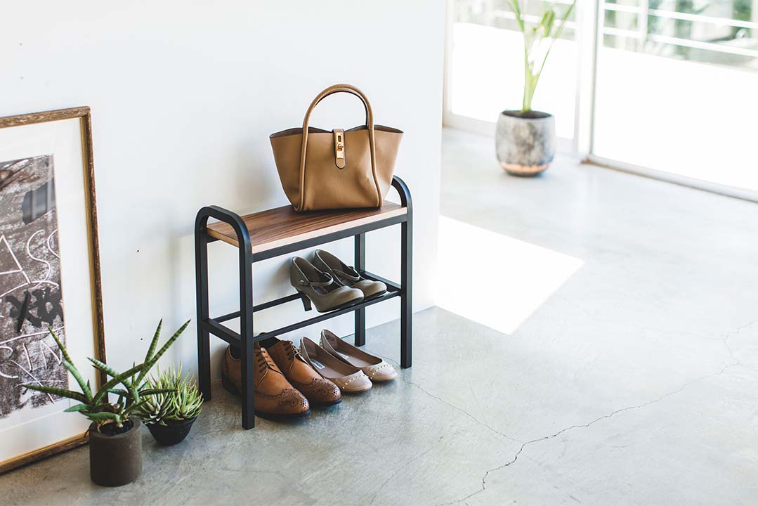 立ちやすいベンチシューズラック タワー ホワイト