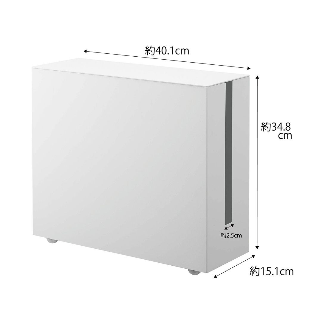 キャスター付きケーブル収納ラック タワー ホワイト