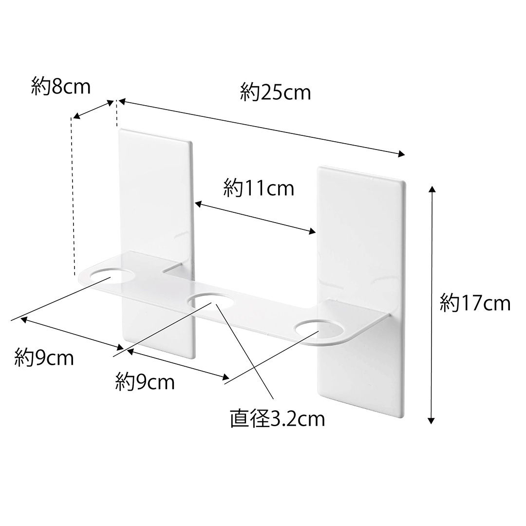 マグネットディスペンサーホルダー タワー 3連 ホワイト