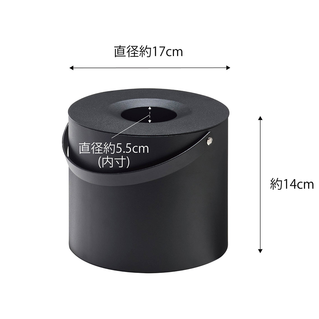 そのまま入れられる蚊取り線香収納ポット タワー 丸型 ブラック