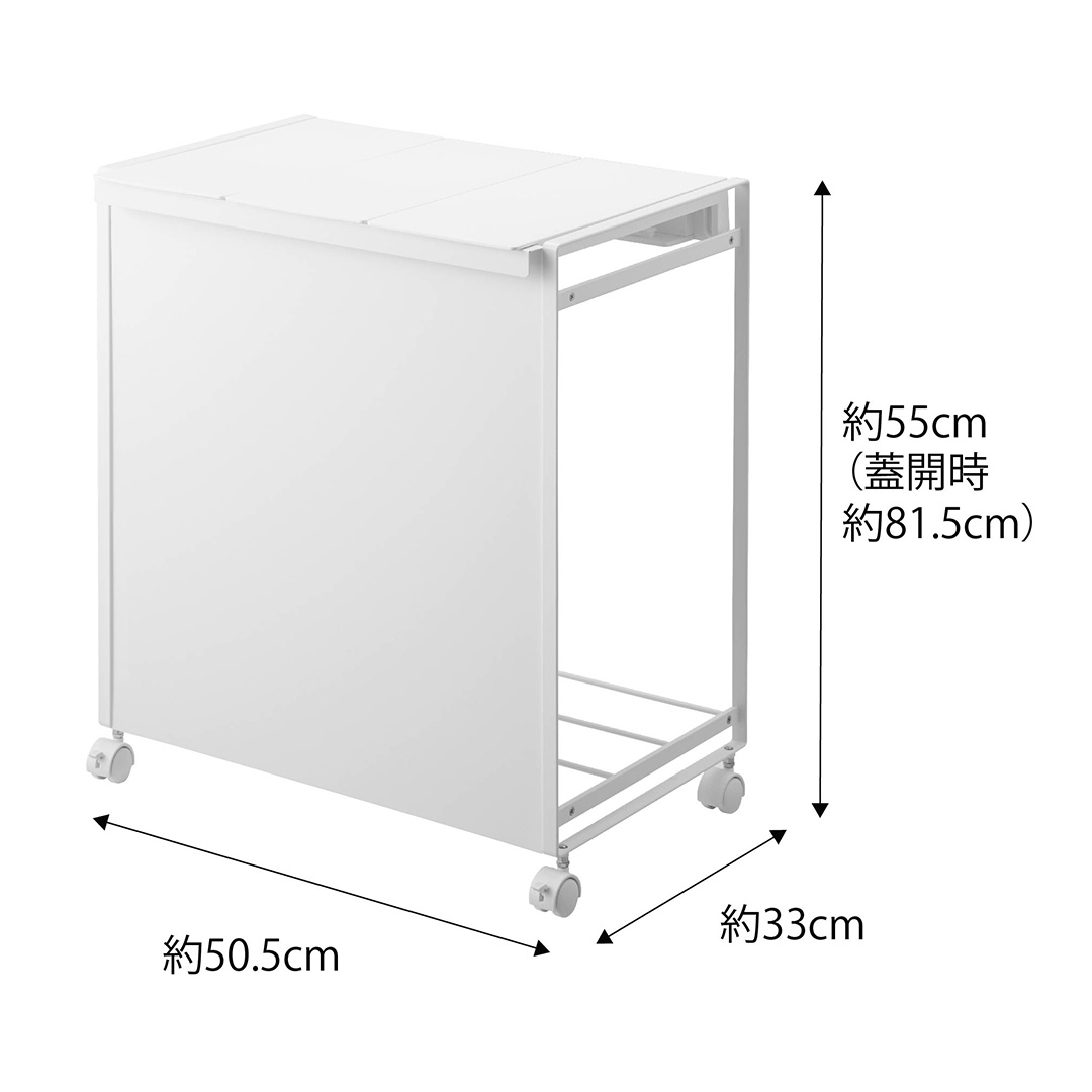 蓋付き目隠し分別ダストワゴン タワー 3分別 ブラック