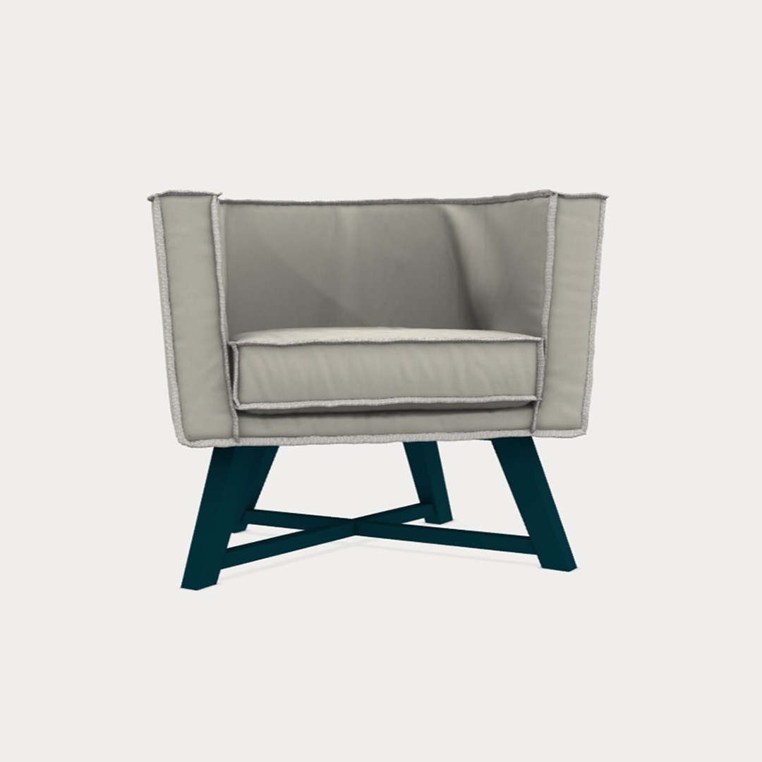 GRAY08ラウンジチェア(脚カラー:オーシャン) Crow