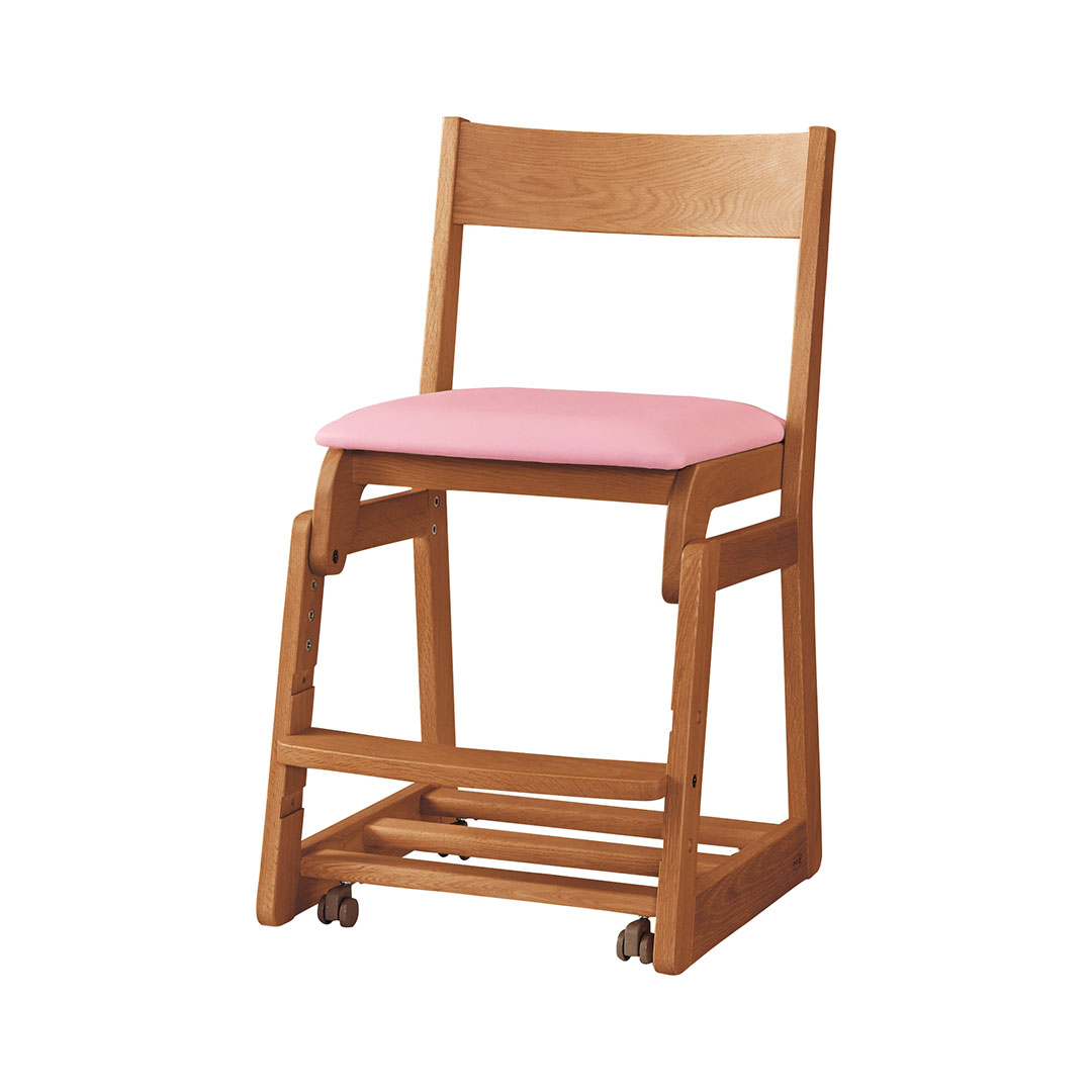 DSC-5300デスクチェア(脚カラー:ダークオーク) ピンク