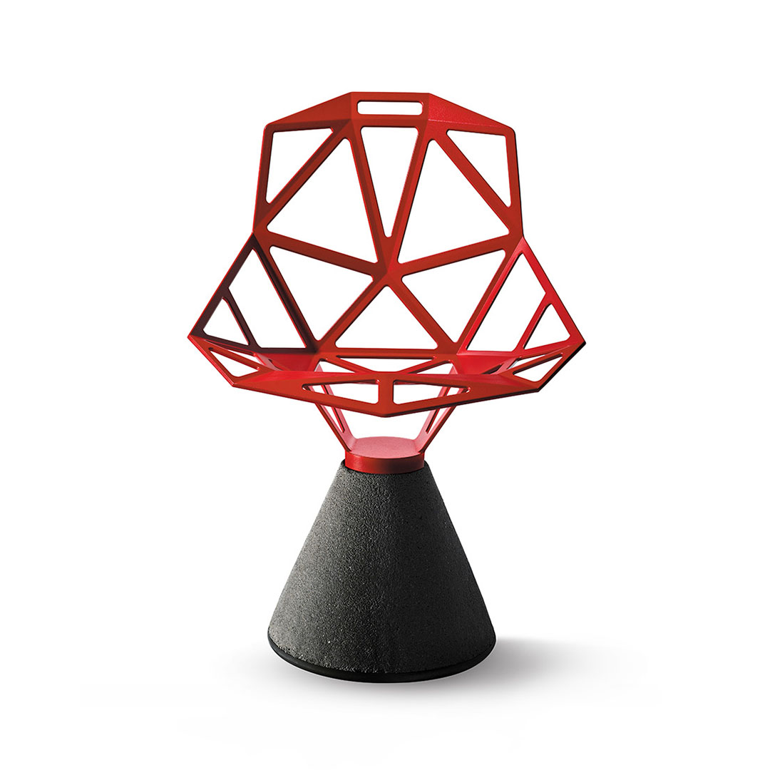 Chair_One Concrete 固定式(脚カラー:ブラック) レッド