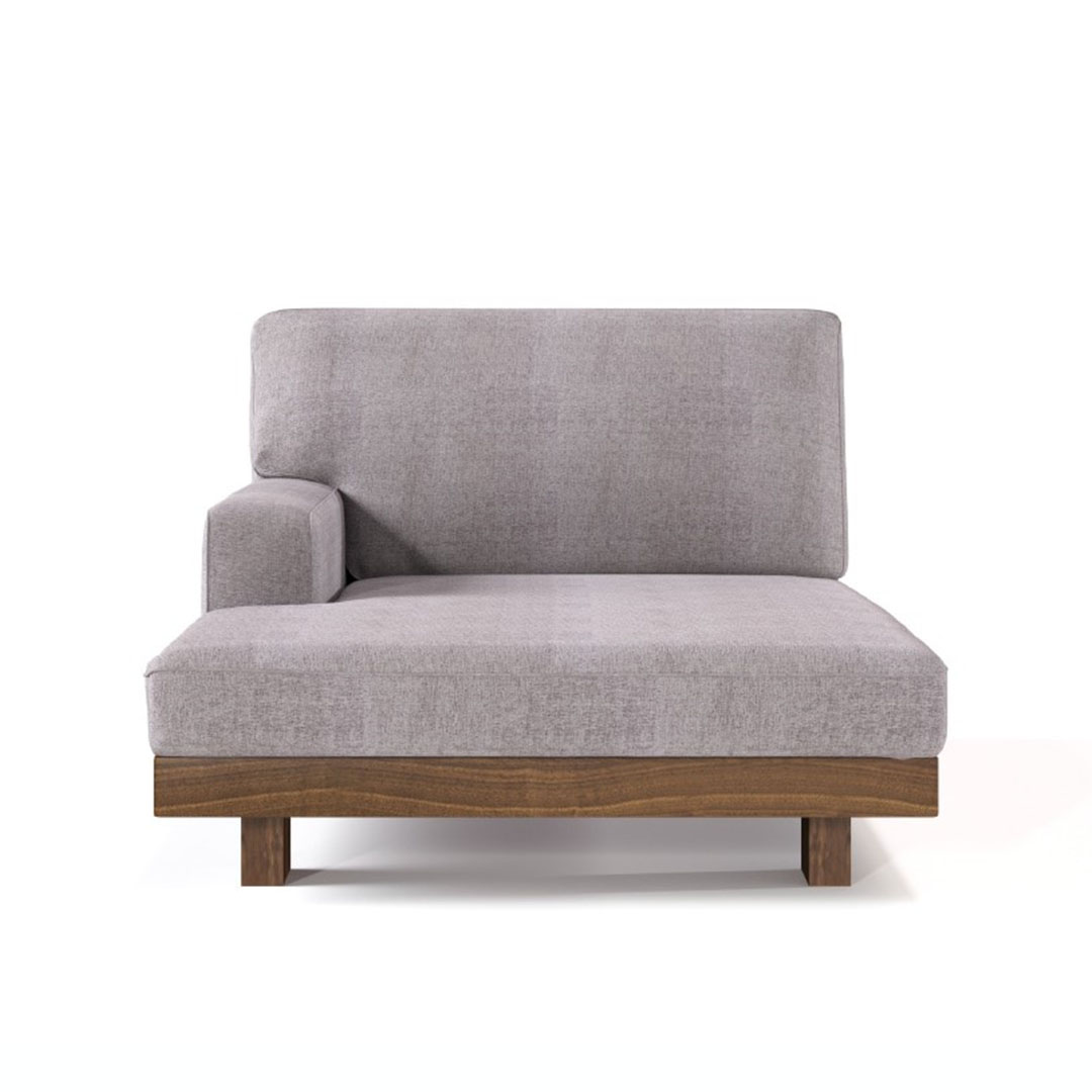 デニッシュソファワンアームカウチ W90 R（脚カラー：ウォールナット） RANK3 FLORUS（シルバー）