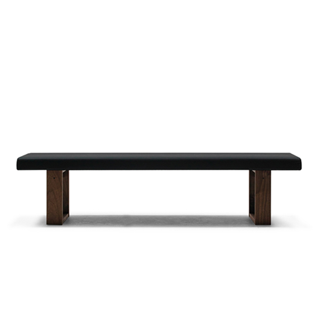 グロウベンチ W160 (脚カラー:ウォールナット) PVC UP1105(ブラック)