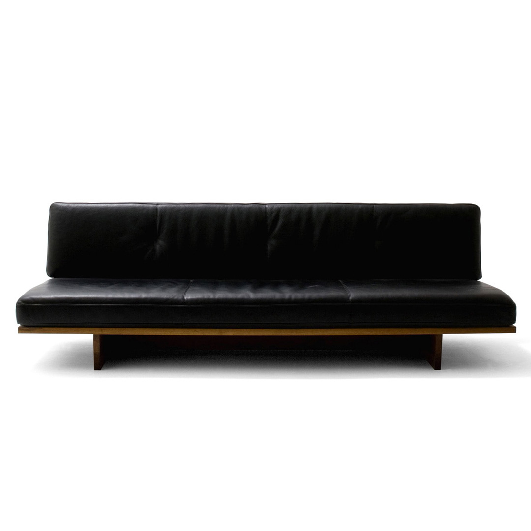 モアレス ソファ 3シーター W180(脚カラー:ウォールナット) RANK8 PATINA(ブラック)