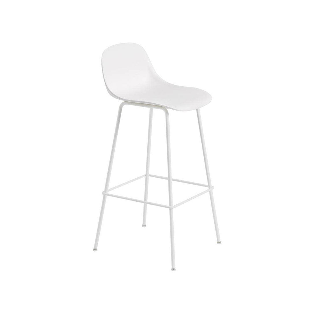 FIBER BAR STOOL BACKREST / TUBE BASE SH75(脚カラー:ホワイト) ナチュラルホワイト