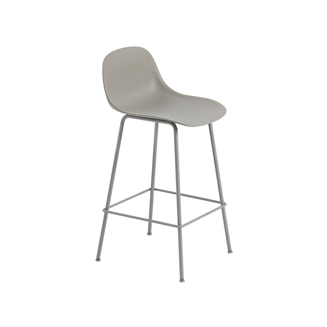 FIBER COUNTER STOOL BACKREST / TUBE BASE SH65（脚カラー：グレー） グレー