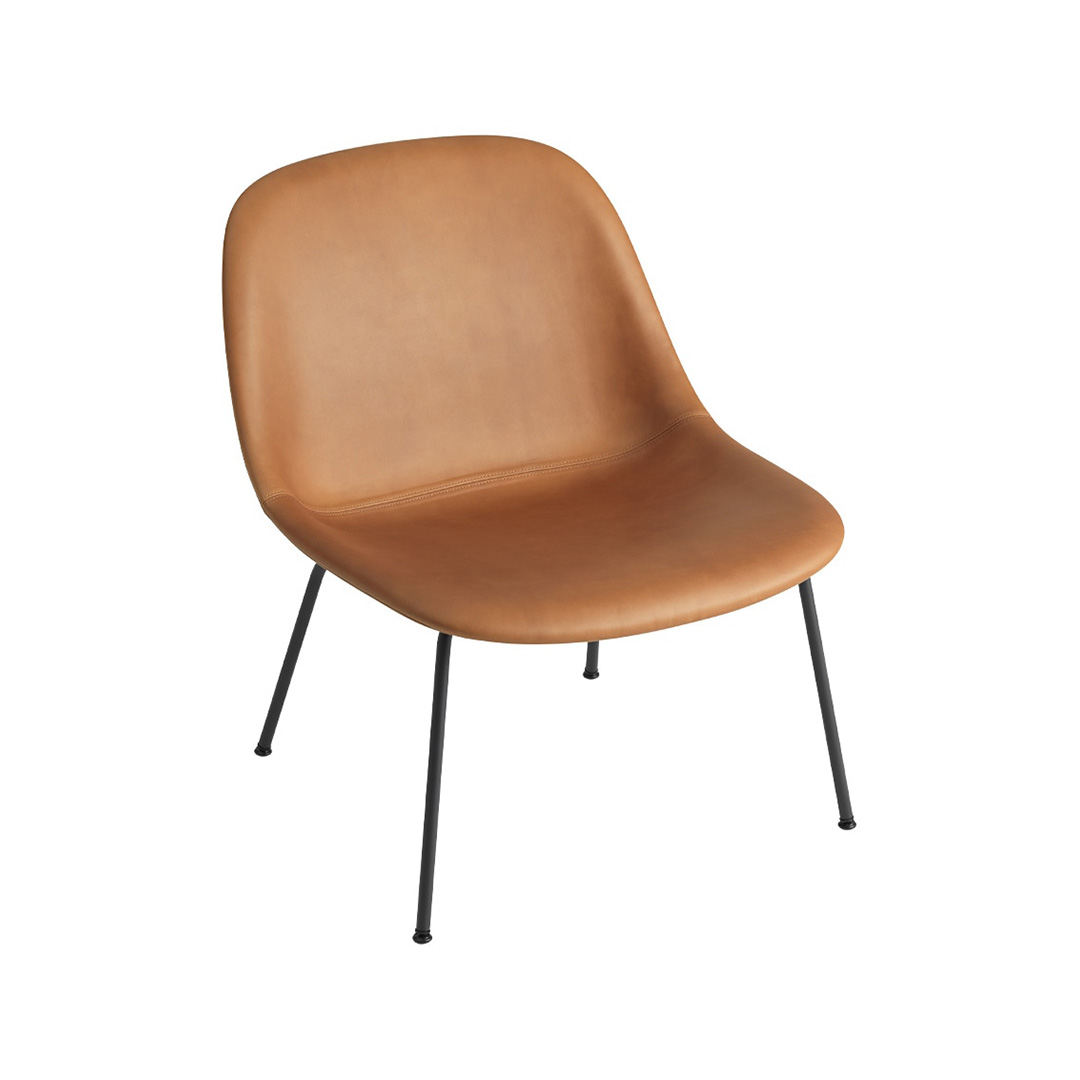 FIBER LOUNGE CHAIR / TUBE BASE リファインレザーコニャック
