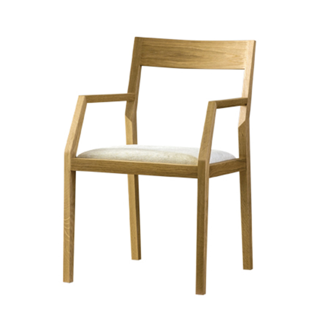 キールアームチェア(脚カラー:ホワイトオーク) ベージュ