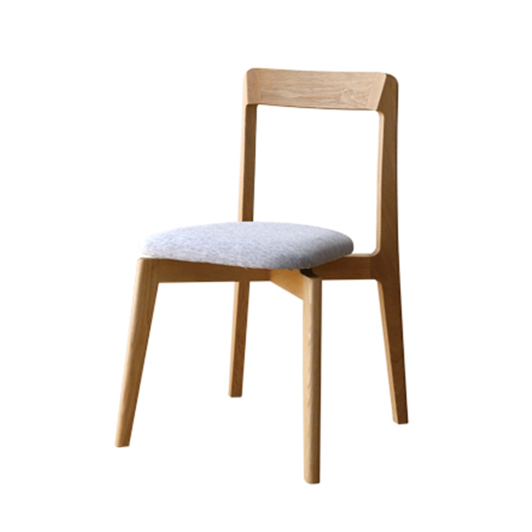 リアルトチェア ファブリック（脚カラー：ホワイトオーク） グレー