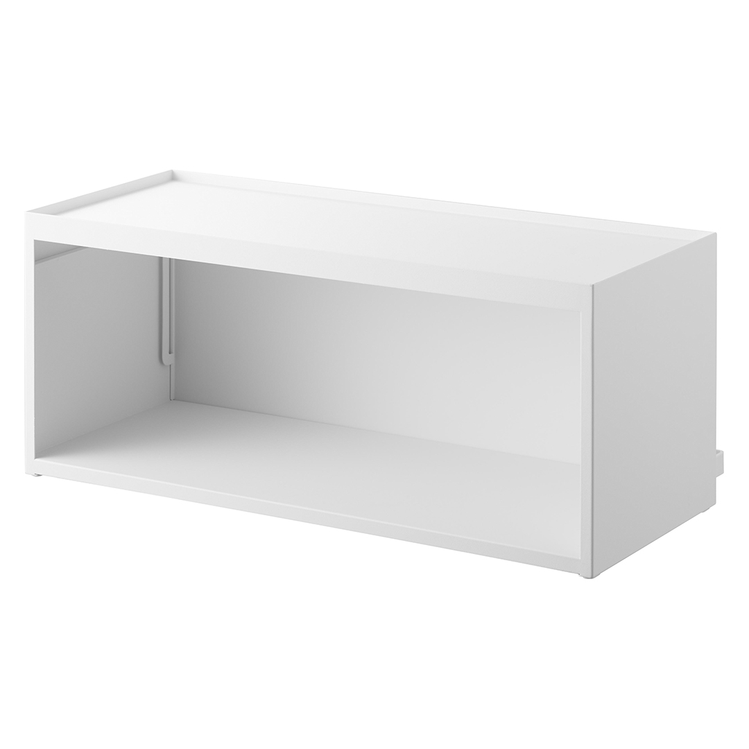 前が開くキッチンカウンター上収納ラック タワー Ｄ24 ホワイト