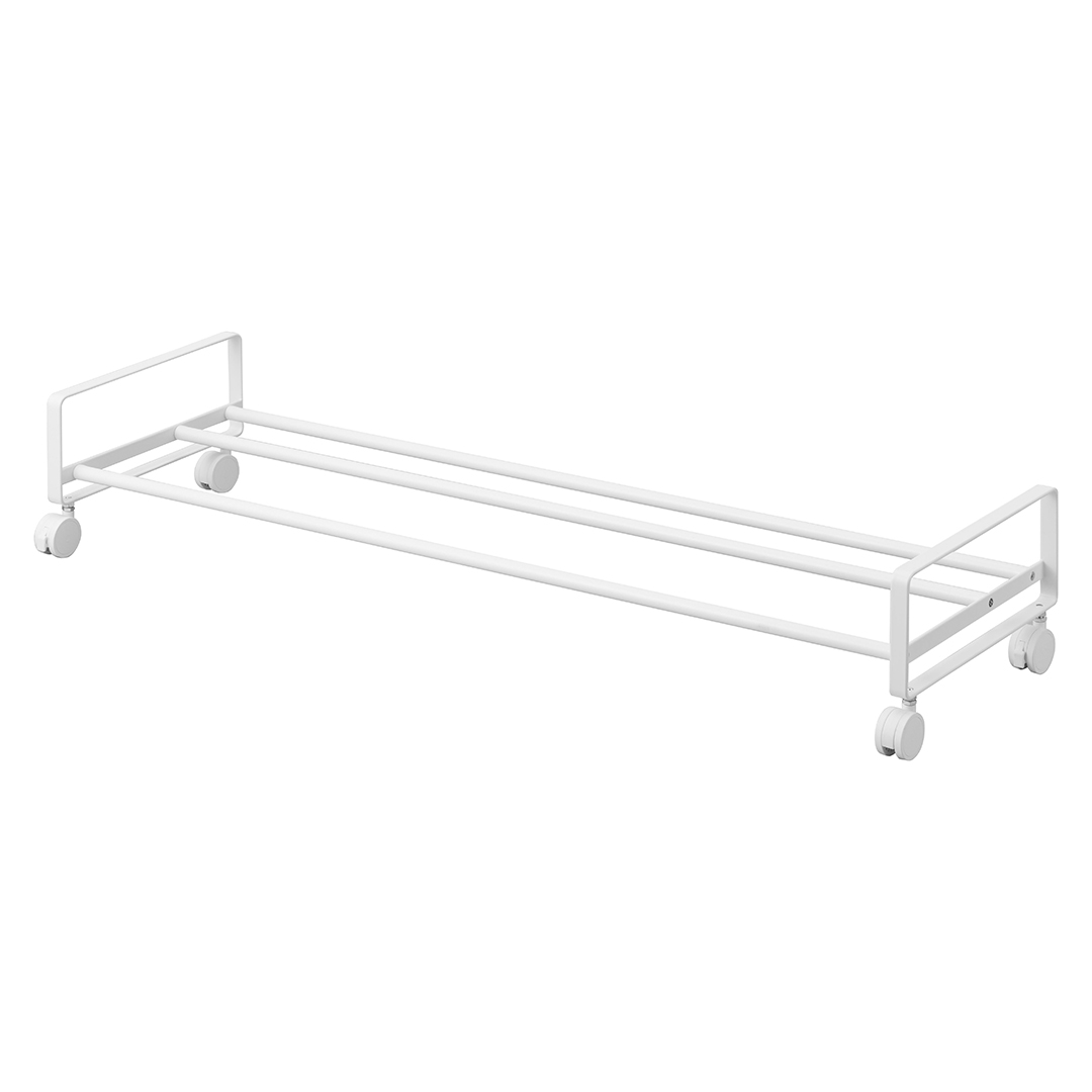 引き出せるキャスター付きシューズラック タワー ホワイト